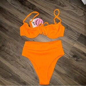 Kulani Kinis Ruched Orange Set